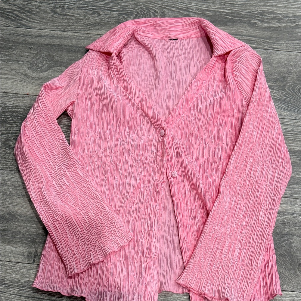 Pink Textured Two-Piece Set - Picture 2 of 6